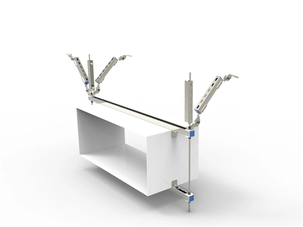 Rectangular air duct two-way anti-seismic bracket